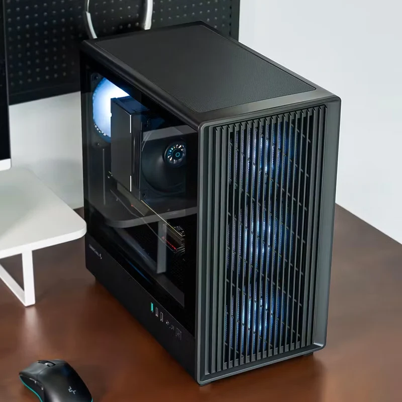 DeepCool CC350 4F Tempered Glass High-Airflow Micro-ATX / M-ATX PC Case (Black) (R-CC350BKANA4-G)