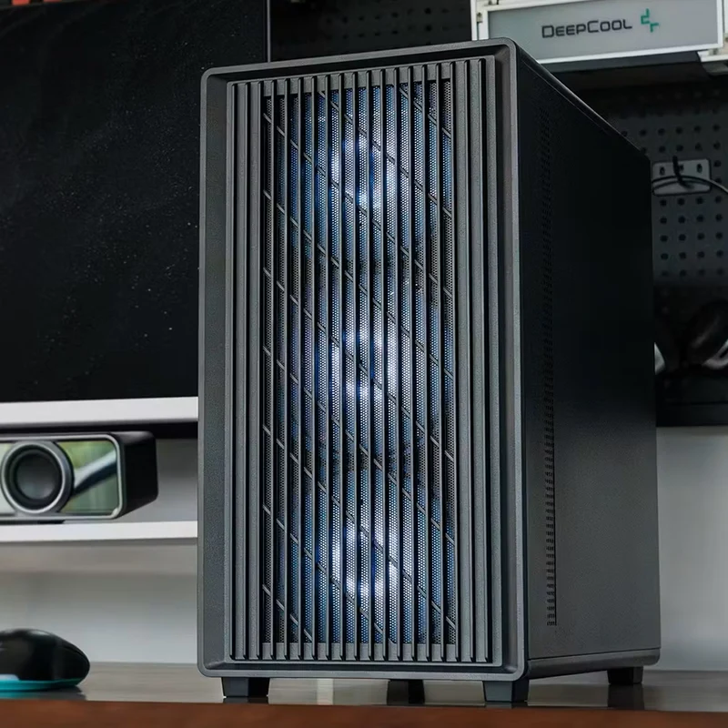 DeepCool CC350 4F Tempered Glass High-Airflow Micro-ATX / M-ATX PC Case (Black) (R-CC350BKANA4-G)