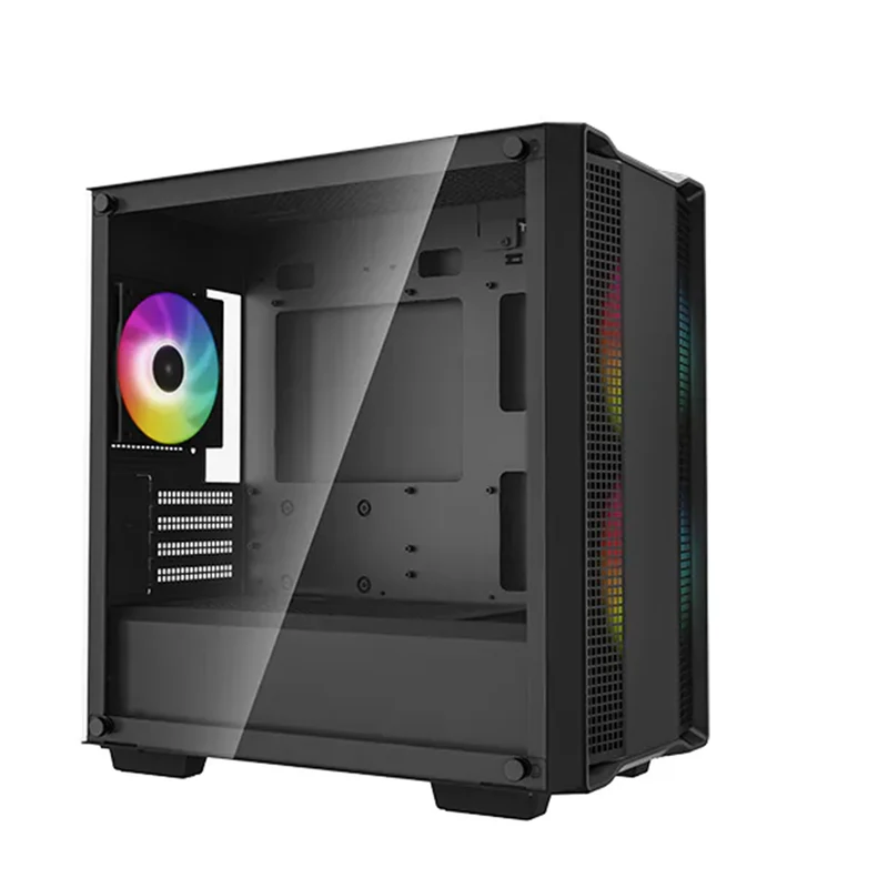 DeepCool CC360 ARGB Tempered Glass High-Airflow Micro-ATX / M-ATX PC Case (Black, White) (R-CC360-BKAPM3-G-1, R-CC360-WHAPM3-G-1)