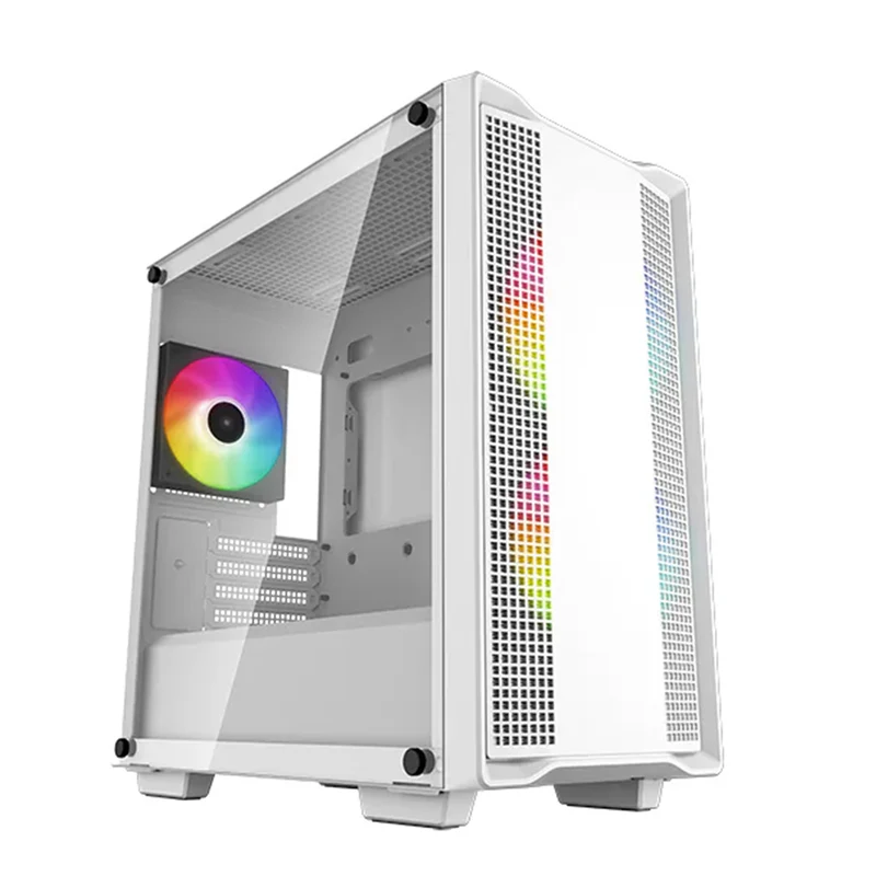 DeepCool CC360 ARGB Tempered Glass High-Airflow Micro-ATX / M-ATX PC Case (Black, White) (R-CC360-BKAPM3-G-1, R-CC360-WHAPM3-G-1)