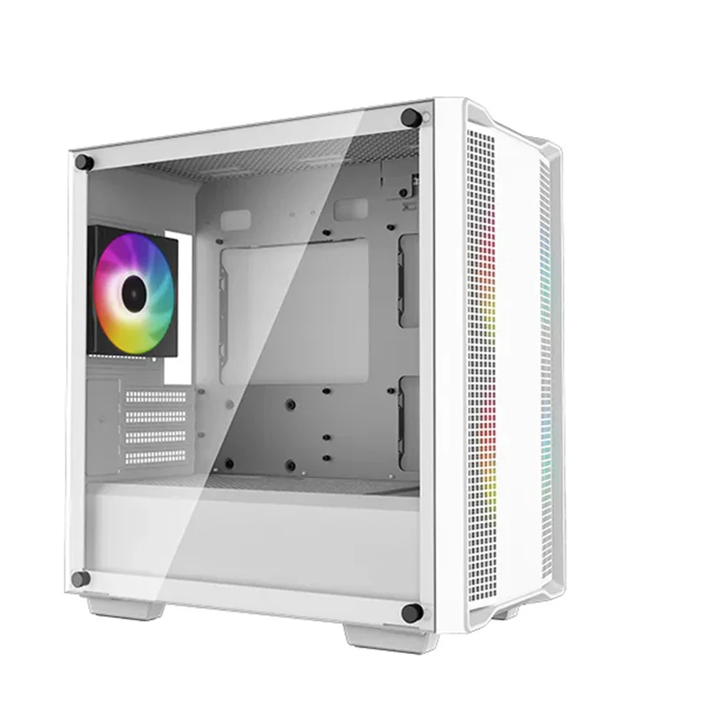 DeepCool CC360 ARGB Tempered Glass High-Airflow Micro-ATX / M-ATX PC Case (Black, White) (R-CC360-BKAPM3-G-1, R-CC360-WHAPM3-G-1)