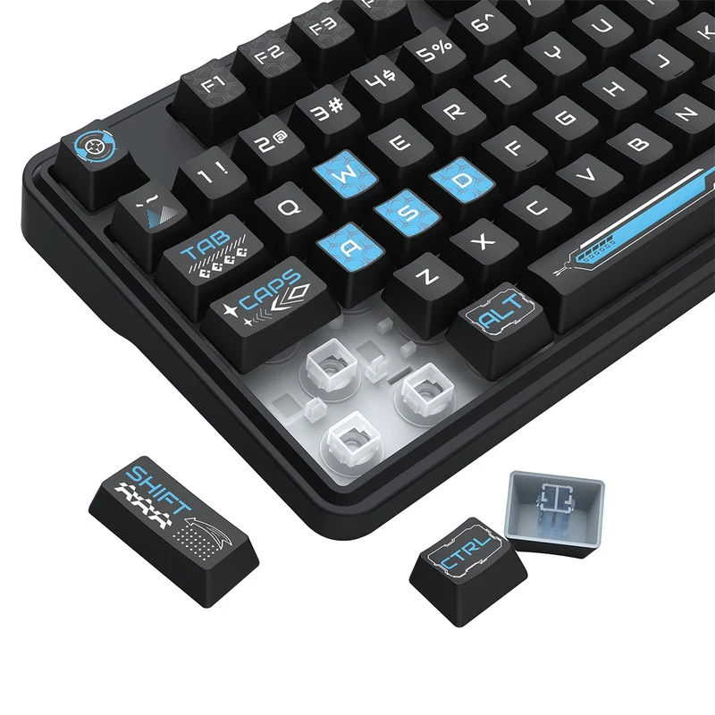 Redragon RM104 Pro Volcano Tri-Mode 104-key Wireless RGB Membrane Mechanical Gaming Keyboard (Black/Blue) (K526BB-WL)