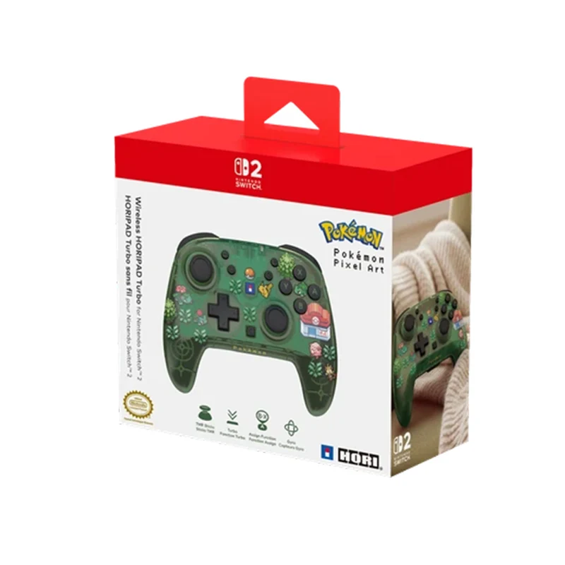 Hori Wired Horipad Turbo for Nintendo Switch 2 (Pokemon Pixel Green, Pokemon Pixel Red) (NSX-229A, NSX-228A)