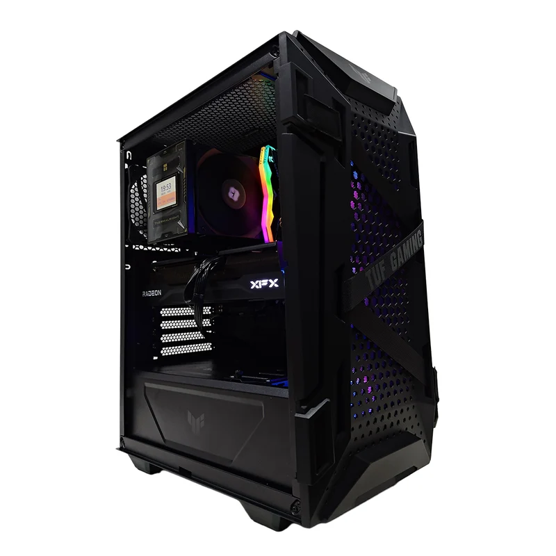 Optima GT301 Black Desktop Gaming PC | AMD Ryzen 7 7800X3D | 32GB (2X16GB) RAM | 1TB SSD | RX 9070 XT | Windows 11 Pro
