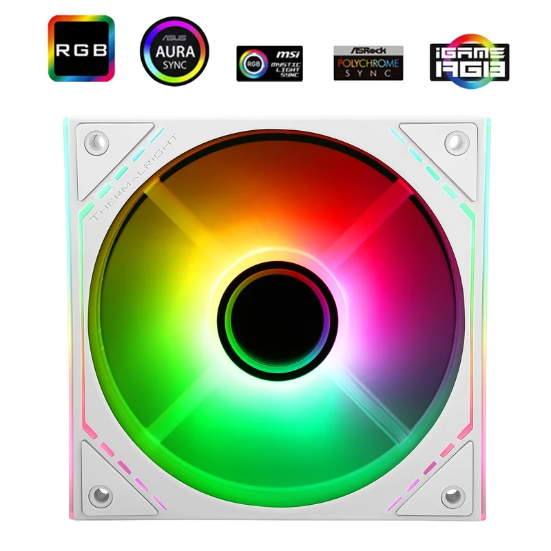 Thermalright TL-M12W-S 120mm PWM ARGB Silent-Balance PC Case Fan (White)