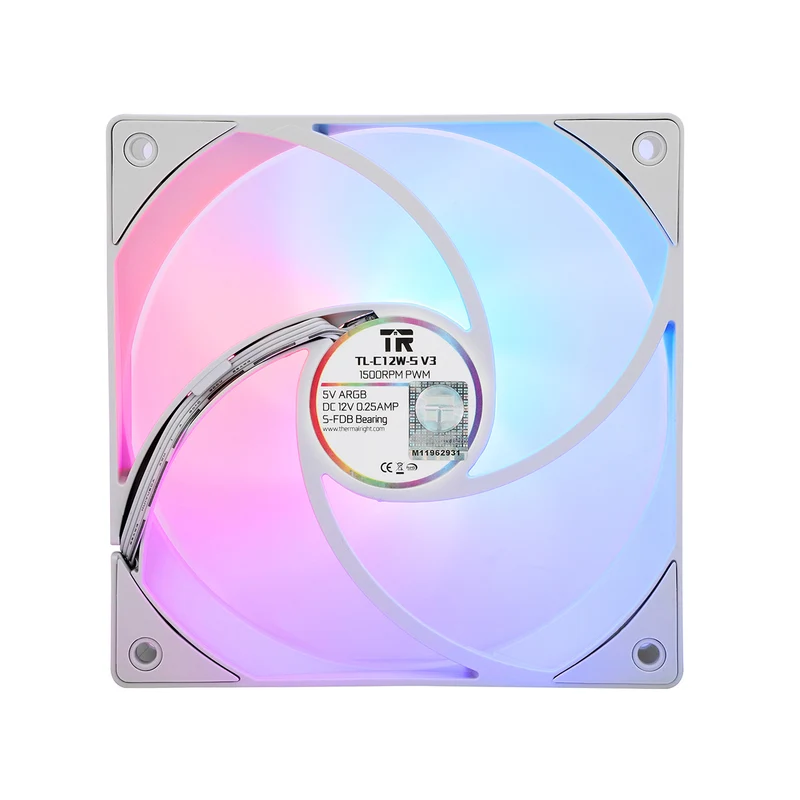 Thermalright TL-C12W-S V3 120MM PWM ARGB CPU Cooling Fan (White) (3-Pack)