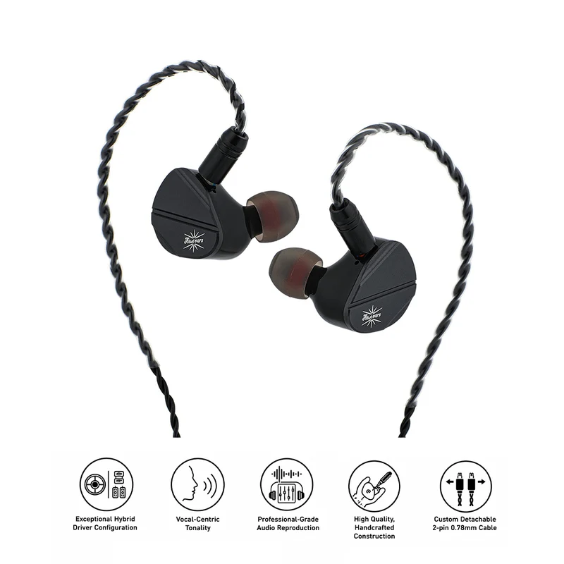 Kiwi Ears Canta 1DD + 2Planar Hybrid In-Ear Monitor Hi-Fi Wired Gaming Earbuds with Song-like Tonality, Hand-made Shell, Detachable 2Pin Cable