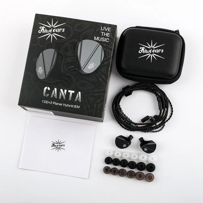 Kiwi Ears Canta 1DD + 2Planar Hybrid In-Ear Monitor Hi-Fi Wired Gaming Earbuds with Song-like Tonality, Hand-made Shell, Detachable 2Pin Cable