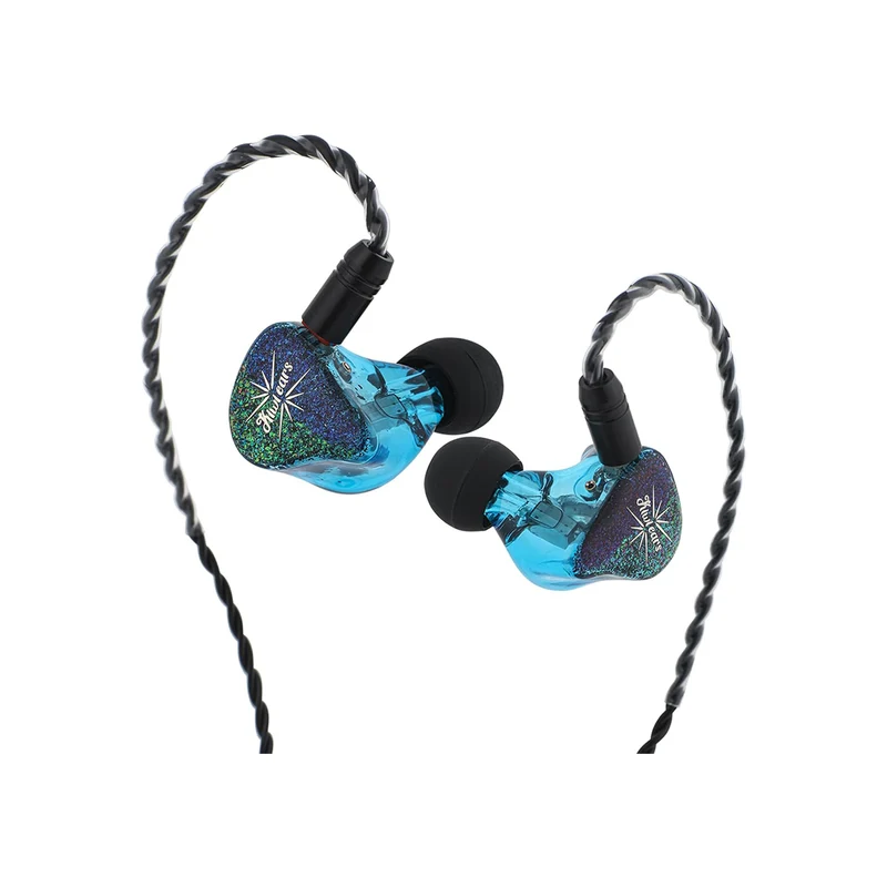Kiwi Ears Forteza In-Ear Monitor 1BA + 2DD Hi-Fi Wired Earbuds for Gaming Three-way Passive Crossover with Detachable 0.78mm 2Pin IEM Cable (Blue)