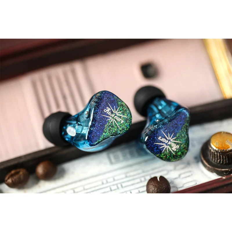 Kiwi Ears Forteza In-Ear Monitor 1BA + 2DD Hi-Fi Wired Earbuds for Gaming Three-way Passive Crossover with Detachable 0.78mm 2Pin IEM Cable (Blue)