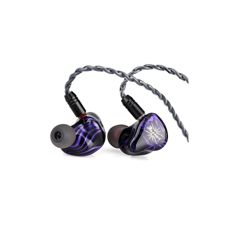 Kiwi Ears Quartet 2DD + 2BA Hybrid In-Ear Monitor Hi-Fi Earphones with Hand-crafted Resin Shell, Detachable OFC Silver-plated Cable