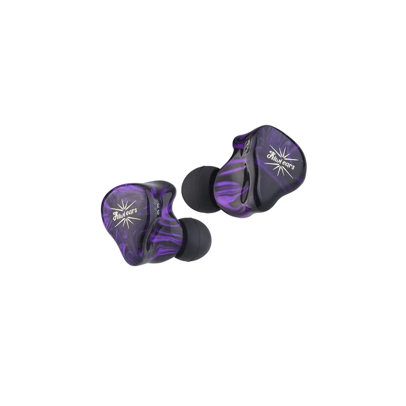 Kiwi Ears Quartet 2DD + 2BA Hybrid In-Ear Monitor Hi-Fi Earphones with Hand-crafted Resin Shell, Detachable OFC Silver-plated Cable