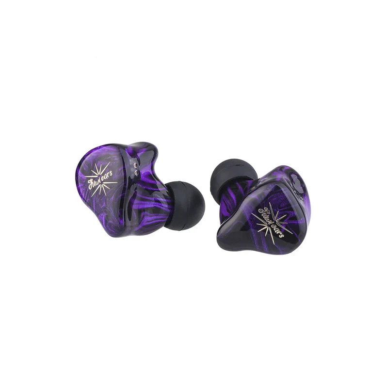 Kiwi Ears Quartet 2DD + 2BA Hybrid In-Ear Monitor Hi-Fi Earphones with Hand-crafted Resin Shell, Detachable OFC Silver-plated Cable
