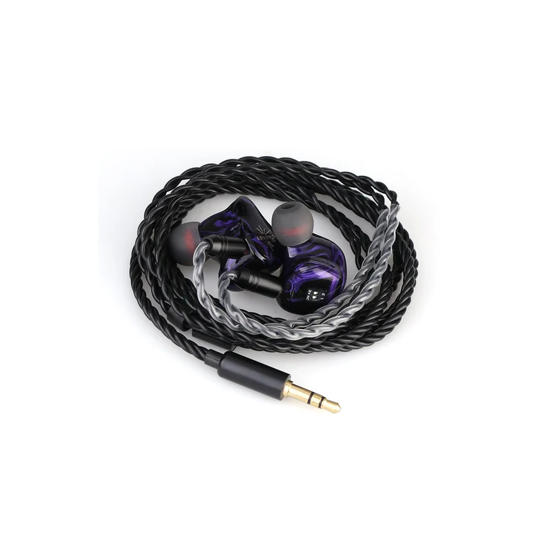 Kiwi Ears Quartet 2DD + 2BA Hybrid In-Ear Monitor Hi-Fi Earphones with Hand-crafted Resin Shell, Detachable OFC Silver-plated Cable