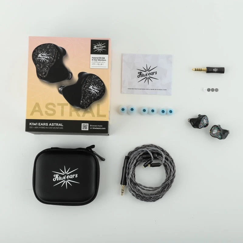 Kiwi Ears Astral 1DD + 6BA Hybrid In-Ear Monitor Hi-Fi Studio Recording & Mixing Earphone (Blue)