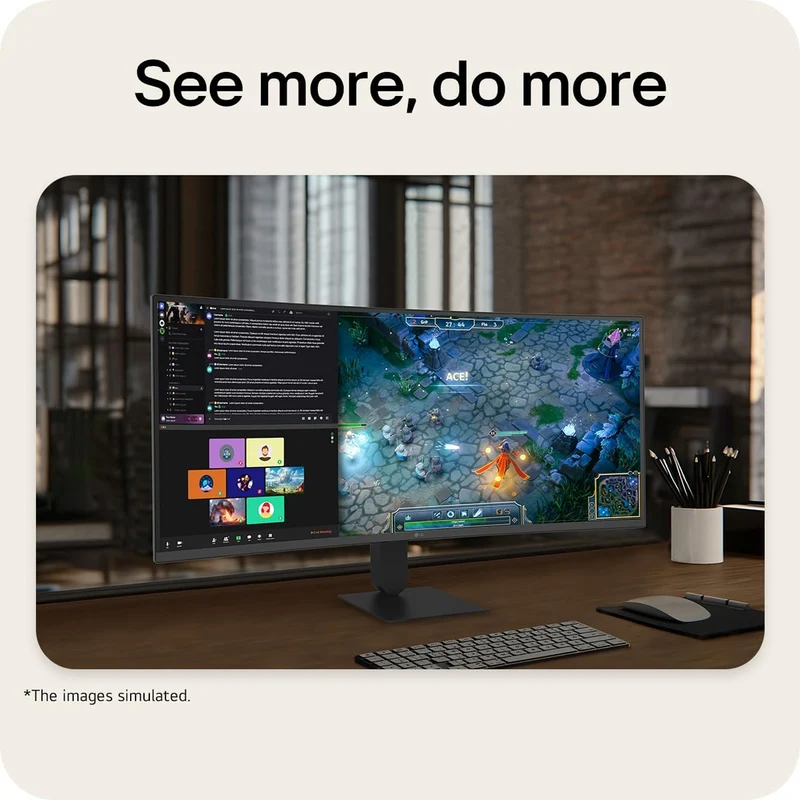 LG UltraWide 34U640B-B 34" WQHD (3440x1440) 144Hz 5ms GTG VA Curved Gaming Monitor with Tilt & Height Adjustment