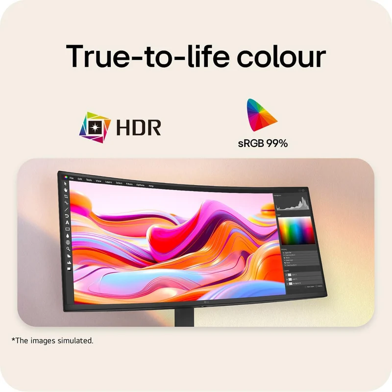 LG UltraWide 34U640B-B 34" WQHD (3440x1440) 144Hz 5ms GTG VA Curved Gaming Monitor with Tilt & Height Adjustment