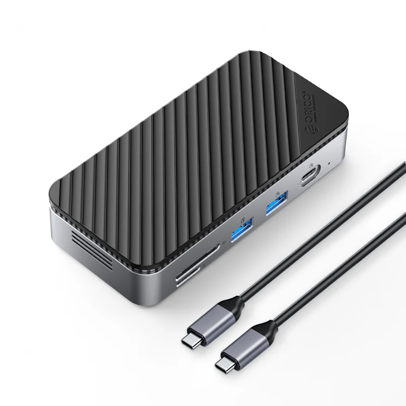 Orico M2P7 9-Port Docking Station with M.2 NVMe SSD Enclosure (Black) w/ Organizer Bag
