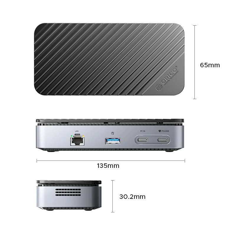 Orico M2P7 9-Port Docking Station with M.2 NVMe SSD Enclosure (Black) w/ Organizer Bag