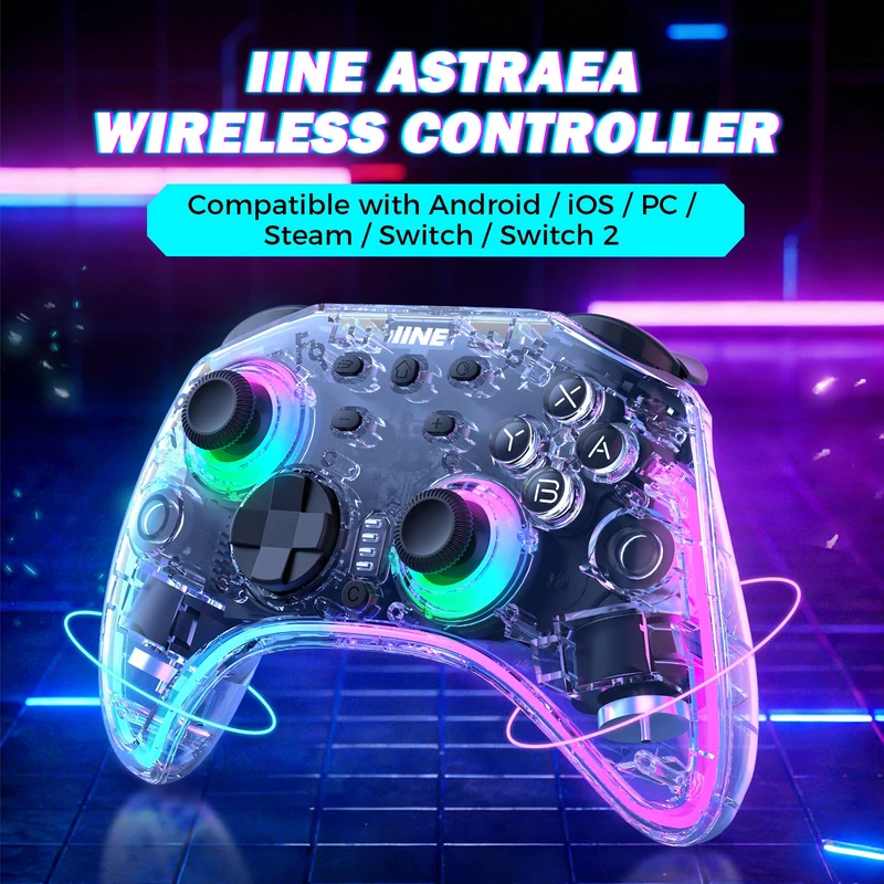 IINE Astraea Transparent Wireless Controller for Nintendo Switch / Nintendo Switch 2 (L1260)