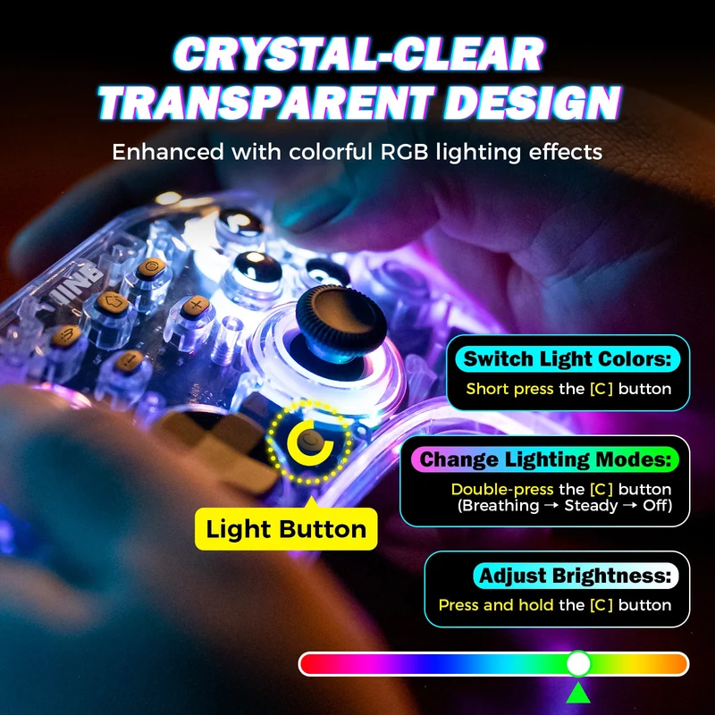 IINE Astraea Transparent Wireless Controller for Nintendo Switch / Nintendo Switch 2 (L1260)
