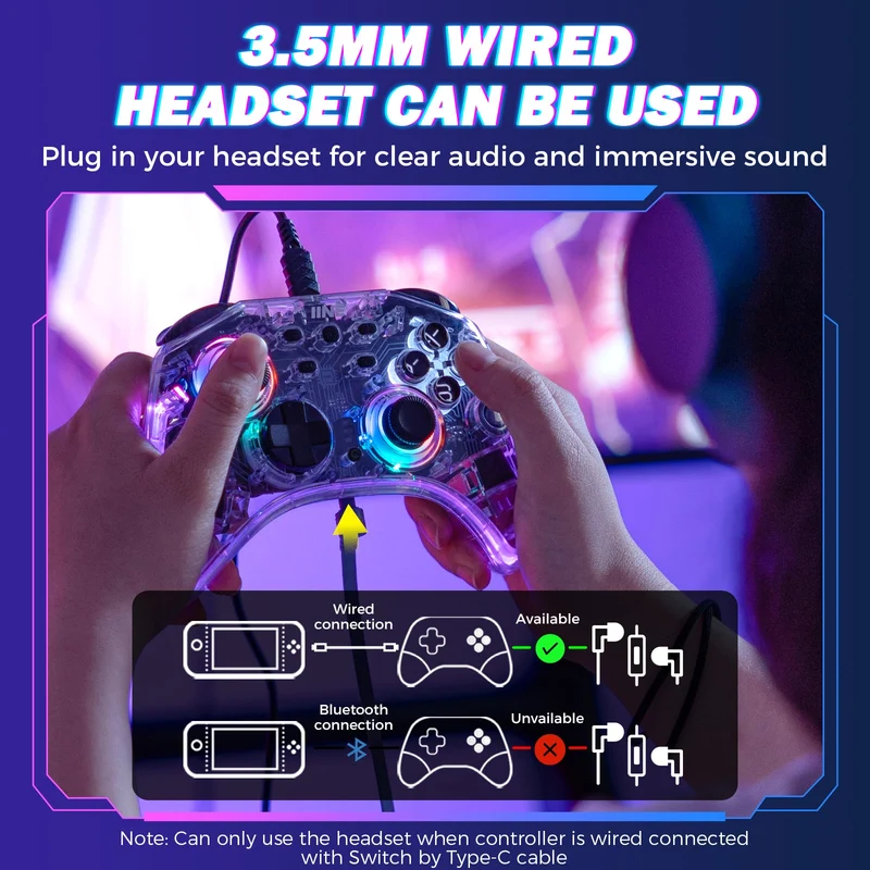 IINE Astraea Transparent Wireless Controller for Nintendo Switch / Nintendo Switch 2 (L1260)