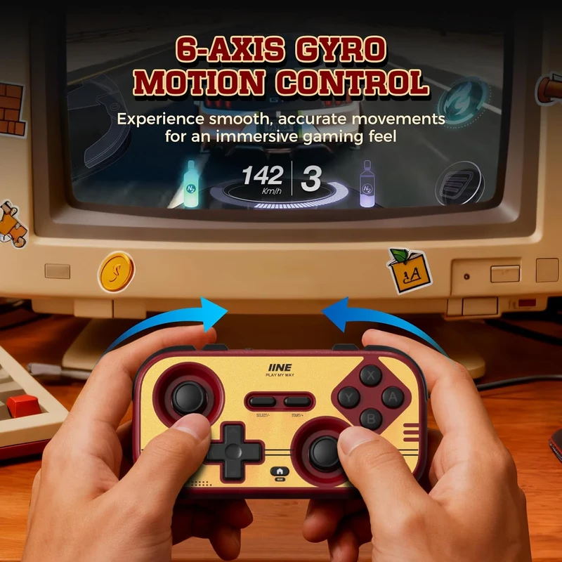IINE Palm-Sized Retro Chronos Controller for Nintendo Switch / Nintendo Switch 2 (Red, Berry Choco, Mint Choco) (L1241, L1291, L1290)