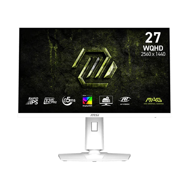 MSI MAG 274QRFW X32 27" WQHD (2560x1440) 320Hz 0.5ms GTG Rapid IPS Gaming Monitor with Tilt/ Height/ Swivel & Pivot Adjustment (White)