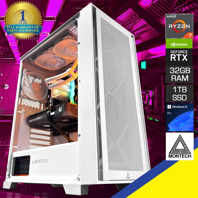 Sophos Air 1000 White Desktop Gaming PC | AMD Ryzen 7 7700X | 32GB (2x16GB) RAM | 1TB SSD | RTX 5070 | Windows 11 Pro
