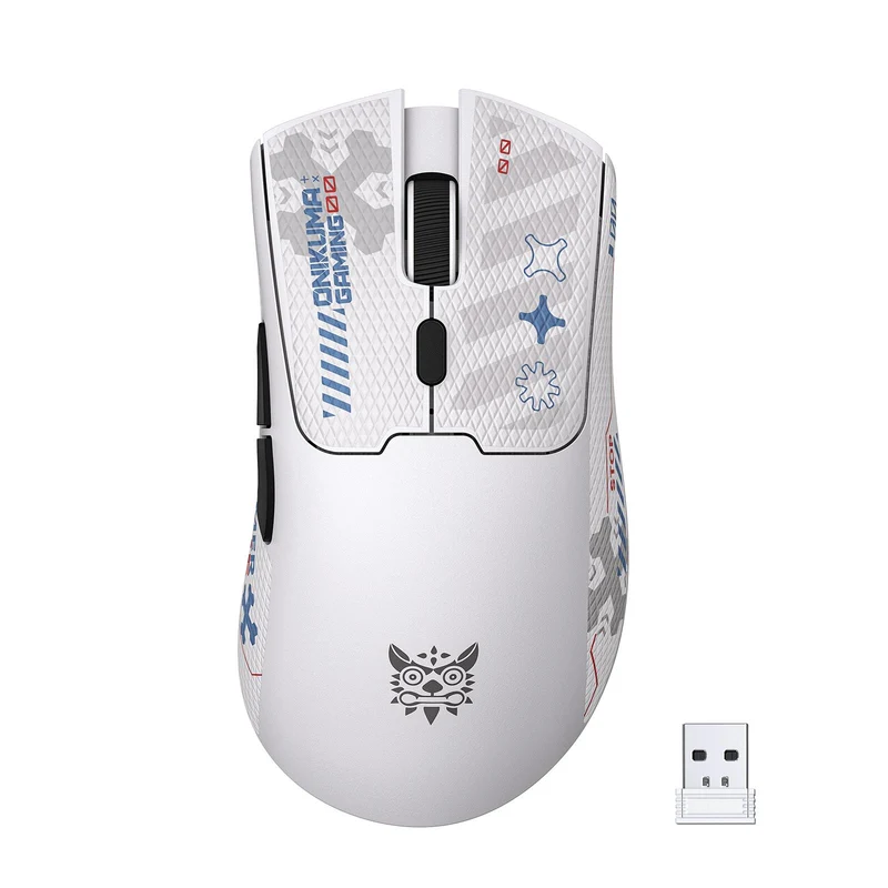 Onikuma DM01 Tri-Mode RGB Wireless Gaming Mouse (Black, White)