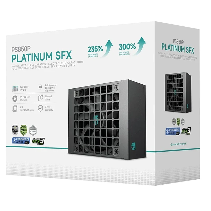 DeepCool PS750P 750W Cybenetics Platinum Fully Modular SFX Power Supply (R-PS750P-FE0B-JGUS)