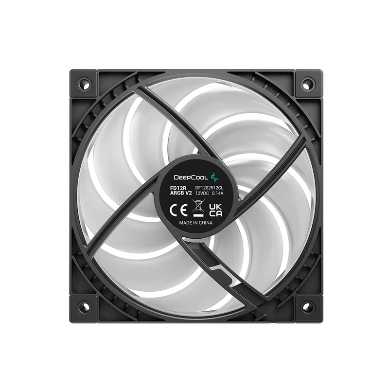 DeepCool FD12R ARGB V2 120mm Closed-Wheel Reverse Cooling Fan - Single Pack (Black) (R-FD12RARGBV2-BKAPN1-G)