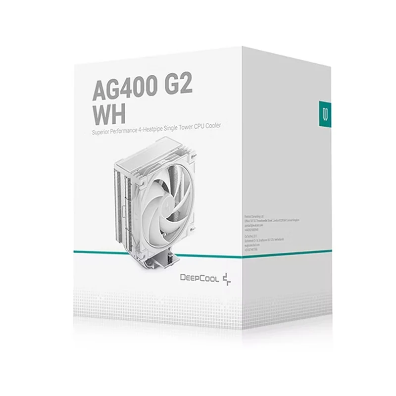 DeepCool AG400 G2 Superior Performance 4-Heatpipe Single Tower CPU Air Cooler (Black, White) (R-AG400-BKNPMG2-G, R-AG400-WHNPMG2-G)