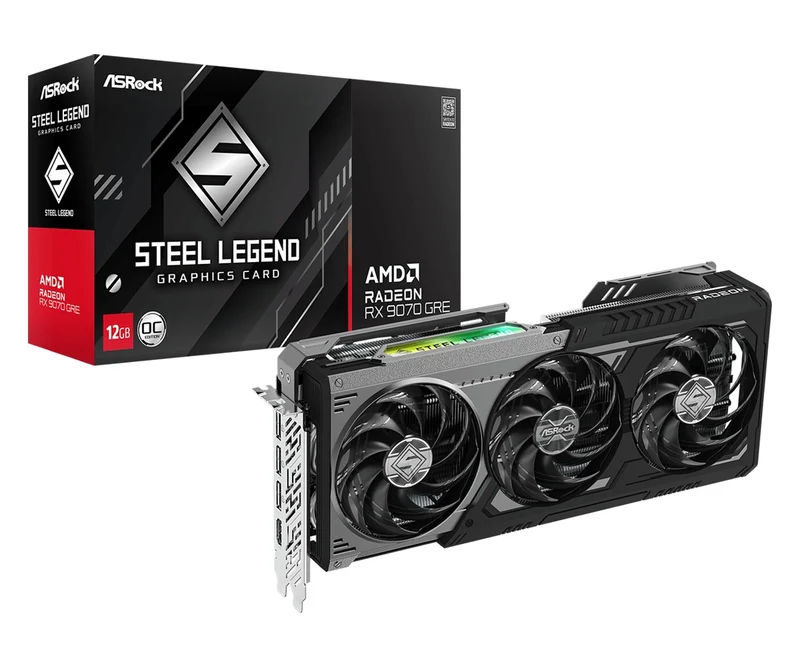 Asrock AMD Radeon RX 9070 GRE Steel Legend Dark 12GB OC GDDR6 Graphics Card