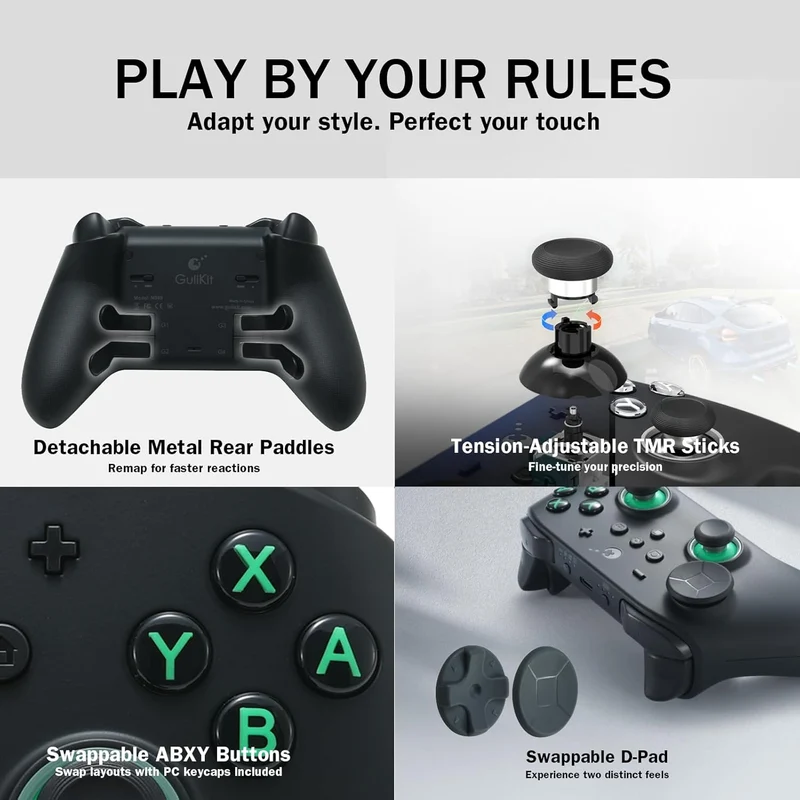 Gulikit TT Pro Controller NS68 (GB Retro, Black)