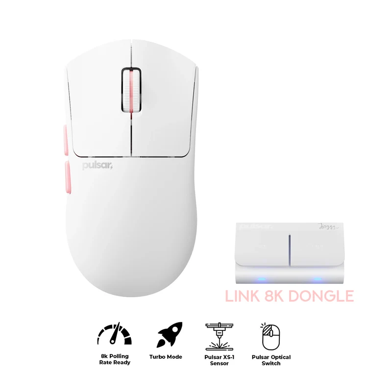 Pulsar Pro Series Jinggg-X eSports Wireless Gaming Mouse (White) (PJGX21)