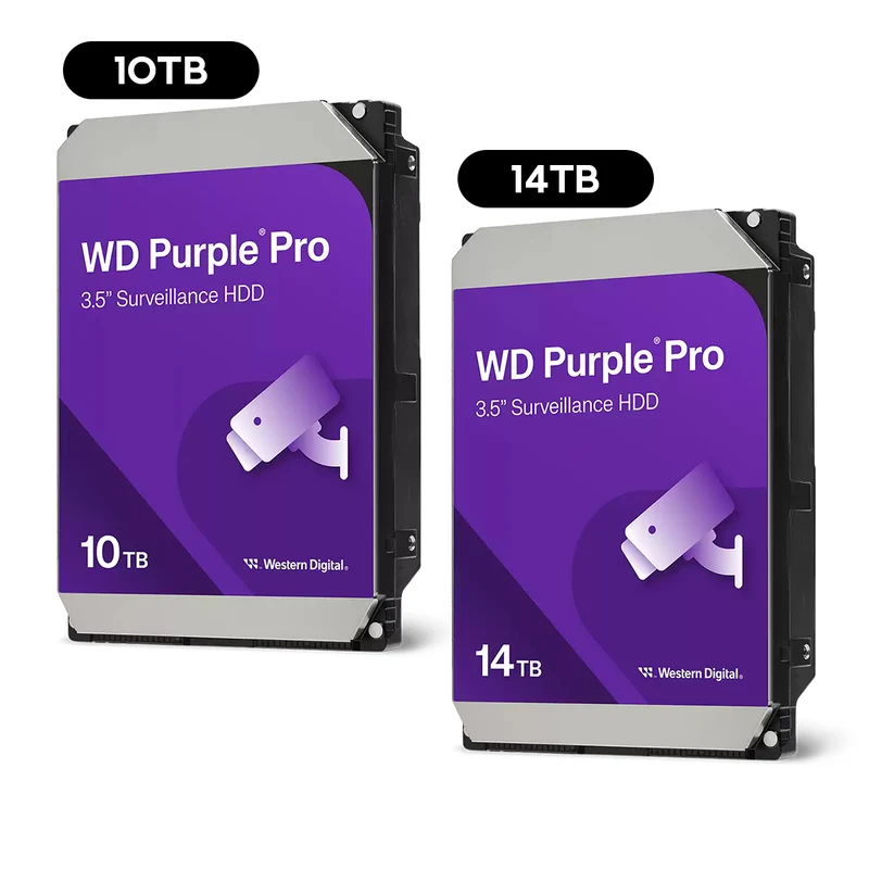 WD Purple Pro 3.5" SATA Video Analytics Hard Drive (10TB, 14TB) (WD102PURP, WD142PURP)