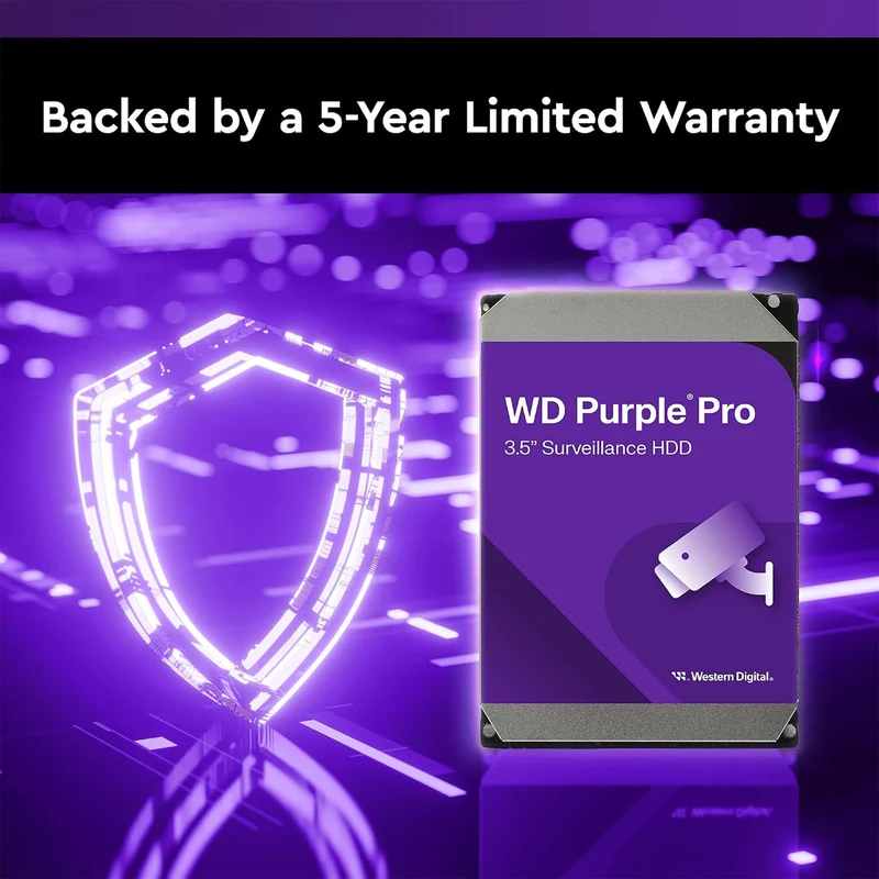 WD Purple Pro 3.5" SATA Video Analytics Hard Drive (10TB, 14TB) (WD102PURP, WD142PURP)