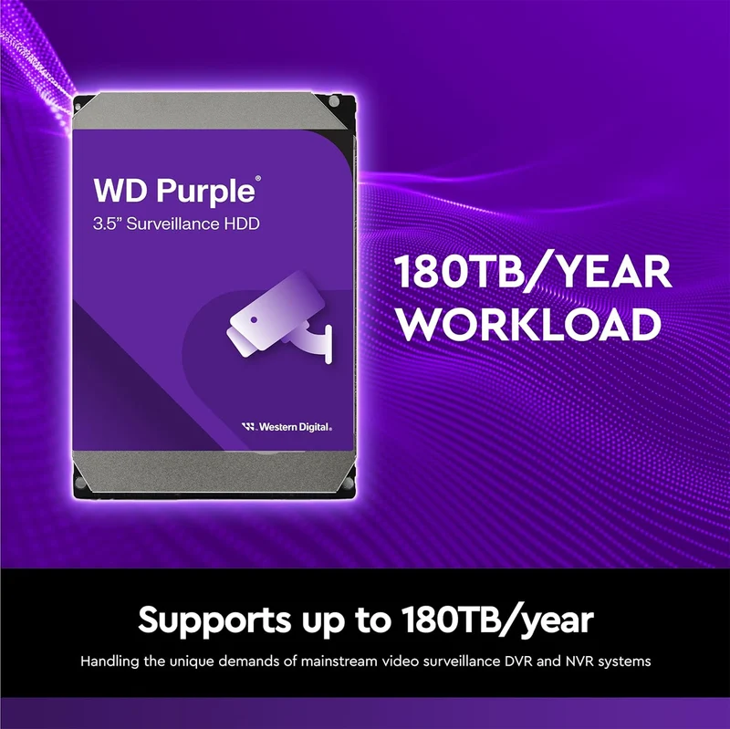 WD Purple 8TB 3.5" SATA Surveillance Hard Drive (WD85PURZ)