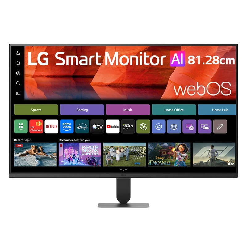 LG 32U501SB-B 32" FHD (1920x1080) 120Hz 5ms GTG VA Smart Monitor AI U5s, for Streaming With Webos Tilt Adjustment