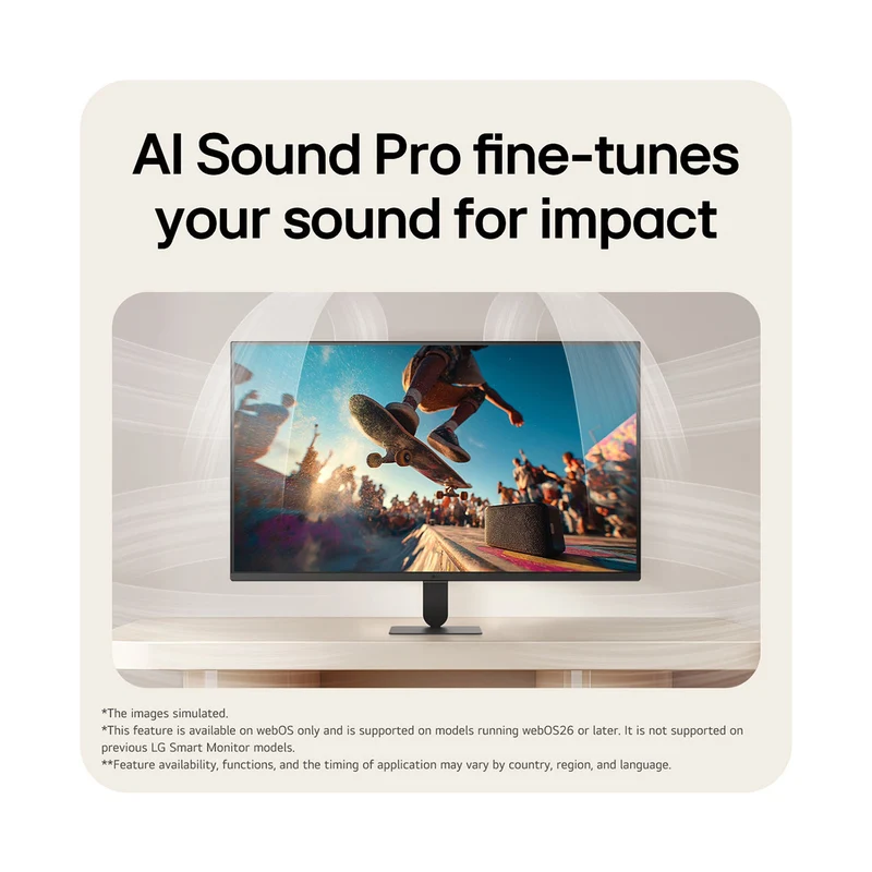 LG 32U501SB-B 32" FHD (1920x1080) 120Hz 5ms GTG VA Smart Monitor AI U5s, for Streaming With Webos Tilt Adjustment