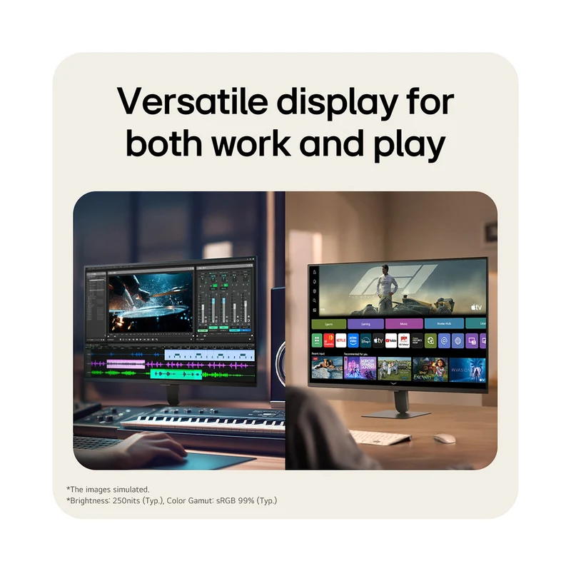 LG 32U501SB-B 32" FHD (1920x1080) 120Hz 5ms GTG VA Smart Monitor AI U5s, for Streaming With Webos Tilt Adjustment