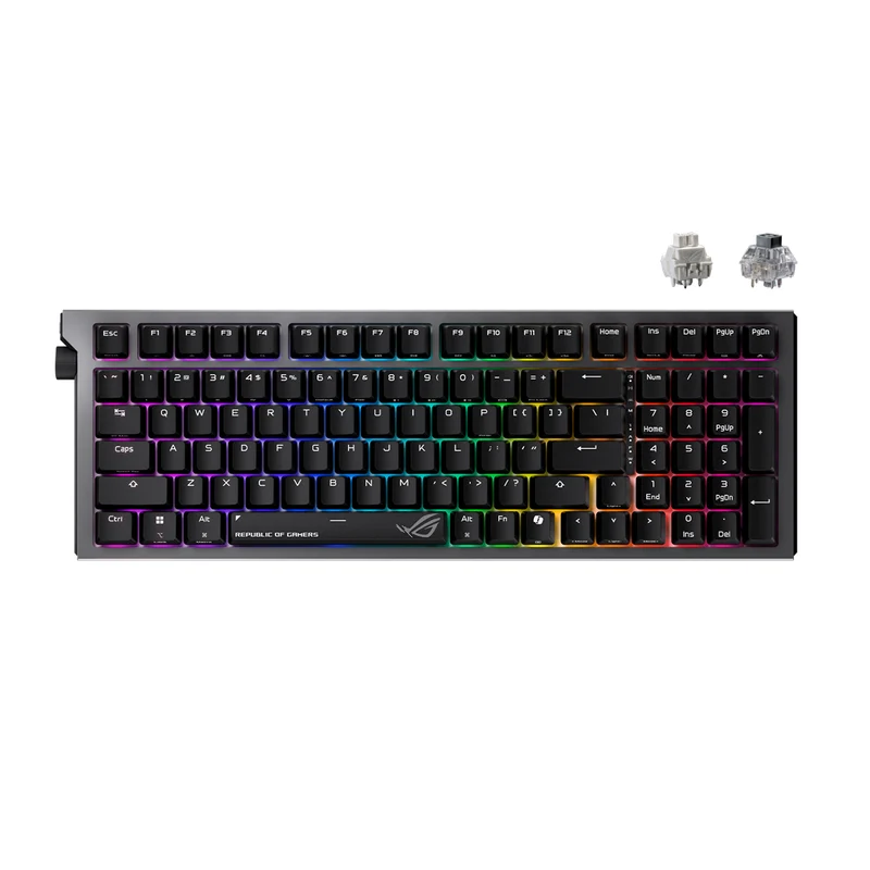 Asus ROG X903 Strix Morph 96% Tri-Mode Hot Swappable RGB Wireless Mechanical Gaming Keyboard (ROG NX Snow V2 Linear Switch, ROG NX Storm V2 Linear Switch) (Black)