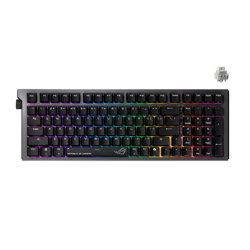Asus ROG X903 Strix Morph 96% Tri-Mode Hot Swappable RGB Wireless Mechanical Gaming Keyboard (ROG NX Snow V2 Linear Switch, ROG NX Storm V2 Linear Switch) (Black)