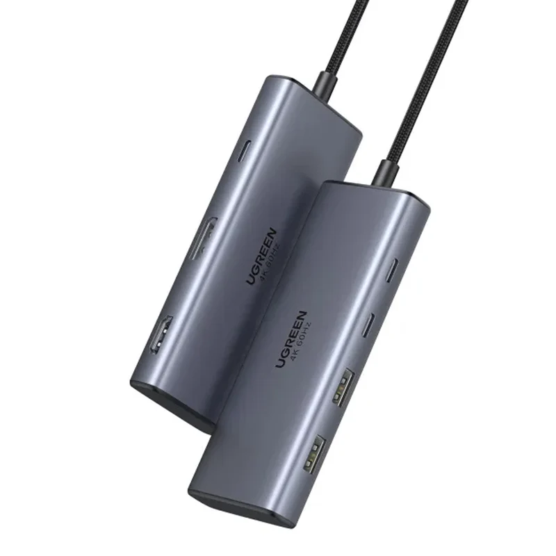 Ugreen USB-C to HDMI + DP + 2xUSB-C + 2xUSB-A (7-in-1) Hub - 15cm (Gray) (CM498/75902)
