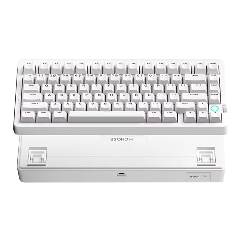MCHOSE G75 V2 RGB Tri-Mode Hot-Swappable Mechanical Keyboard (Star Core White) (Quick Gold Switch V3)