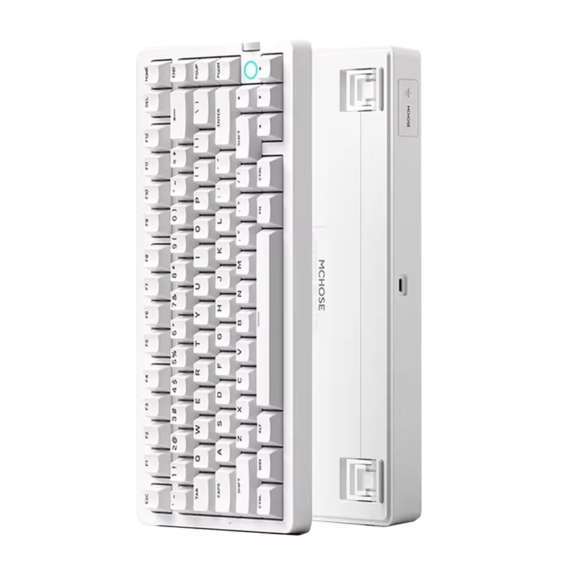 MCHOSE G75 V2 RGB Tri-Mode Hot-Swappable Mechanical Keyboard (Star Core White) (Quick Gold Switch V3)