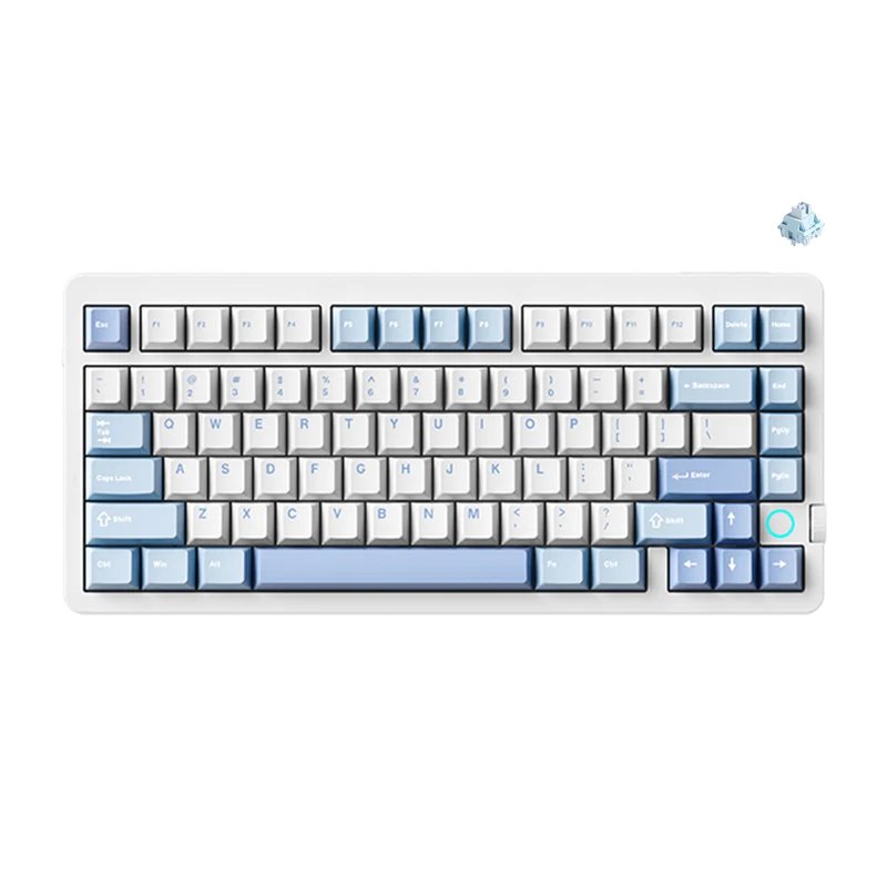 MCHOSE G75 V2 RGB Tri-Mode Hot-Swappable Mechanical Keyboard (Sky Blue) (Ice Blue Switch)