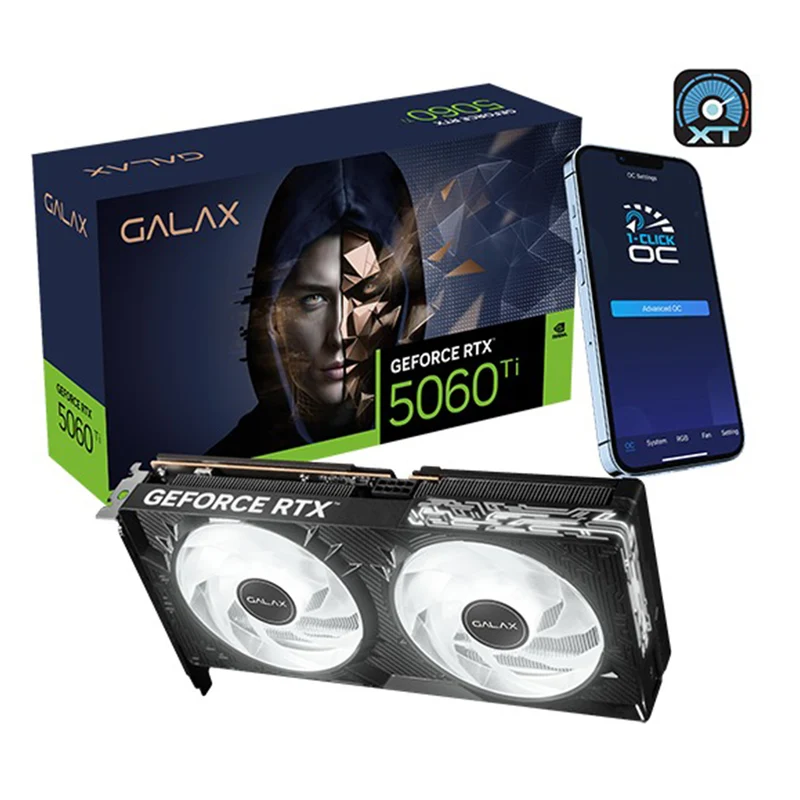 Galax GeForce RTX 5060 TI 1-Click OC V2 16GB GDDR7 Gaming Graphics Card (Black) (56IZN8MDDKRE)