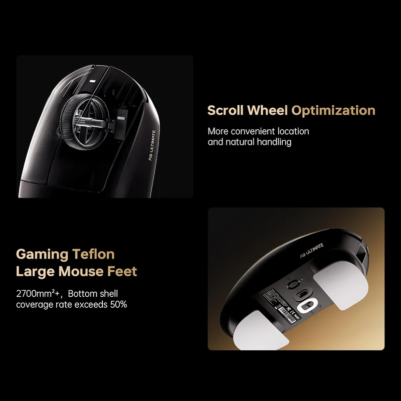 ATK Dragonfly A9 Air Ultimate+ Lightweight Wireless Gaming Mouse (Black, Midnight Pearl White, Phantom Orange, White)